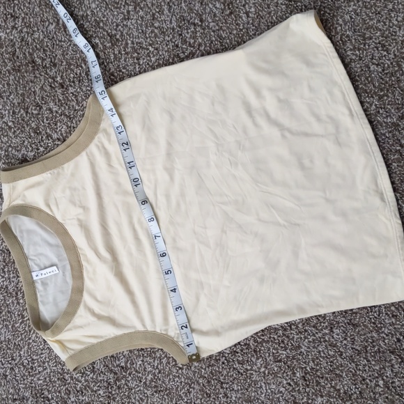 ADORABLE Y2K Poleci Yellow Stretch Tank w/contrast trim, Size S - Picture 3 of 6
